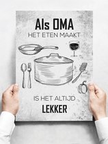 Wandbord: Als Oma Het Eten Maakt, Is Het Altijd Lekker! - 30 x 42 cm