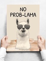 Wandbord: No Prob-lama! - 30 x 42 cm