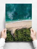 Wandbord: Bovenaanzicht tropisch strand in Bali Indonesië - 30 x 42 cm