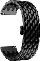 SmartphoneClip® Metaal Scales schakel zwart bandje geschikt voor Samsung Galaxy Watch 46mm
