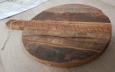 kaarsenplateau - Snijplank oud hout - industrieel - uniek - rond