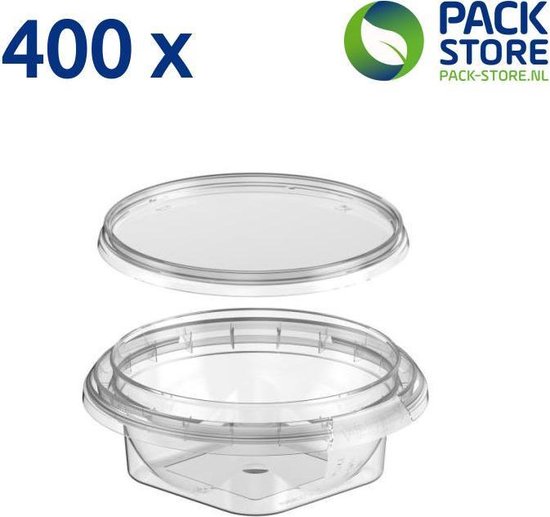 400 x plastic met deksel - 125 ml - ø94mm - - meal prep | bol.com