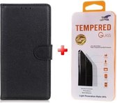 Oppo A52 / A72 - zwart book case agenda hoesje + Glas screenprotector