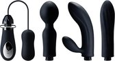 Dorr Mystic Vibrator met 4 verwisselbare koppen - zwart