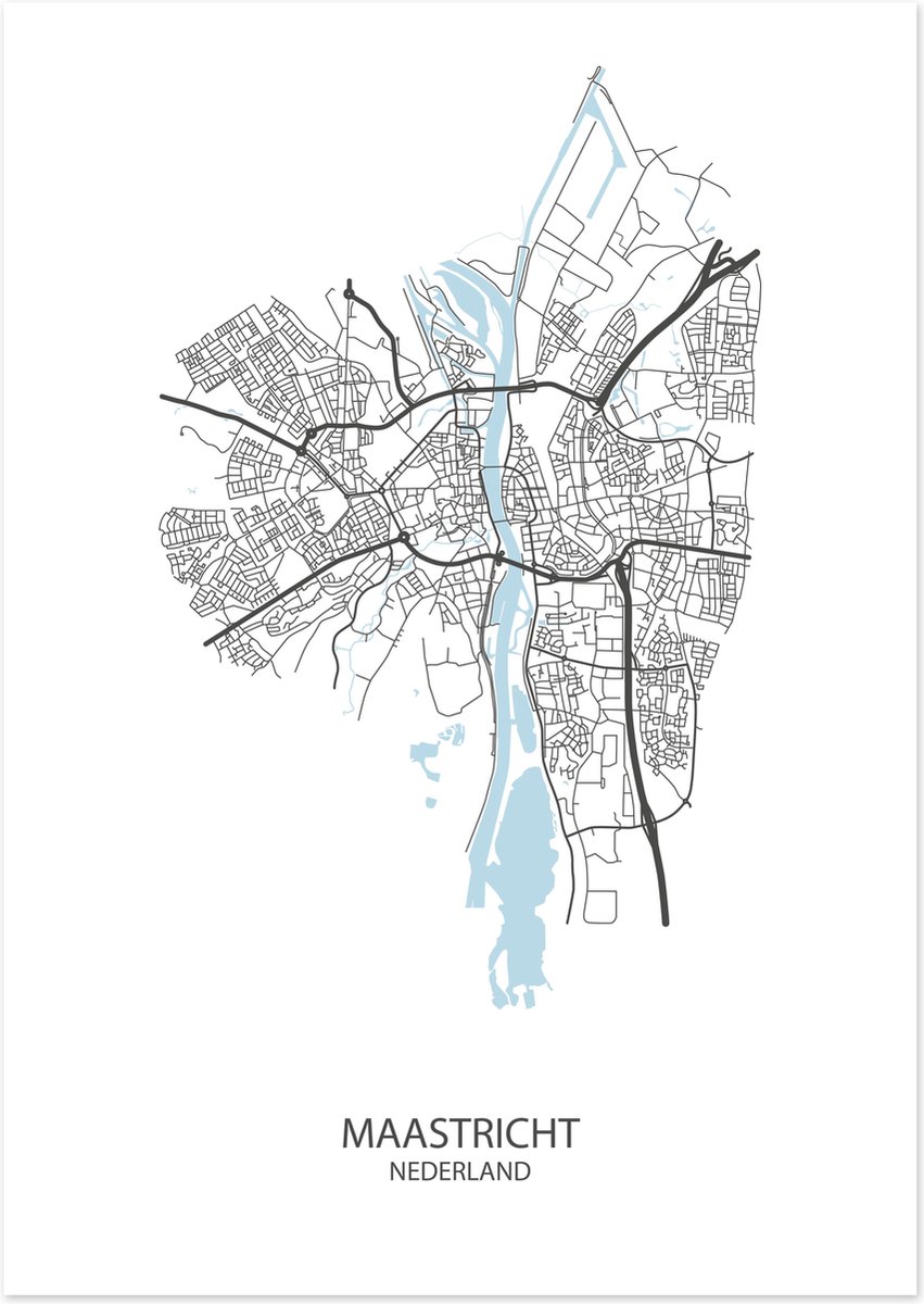 Poster Maastricht | Plattegrond | 29,7 x 42,0 cm (A3)