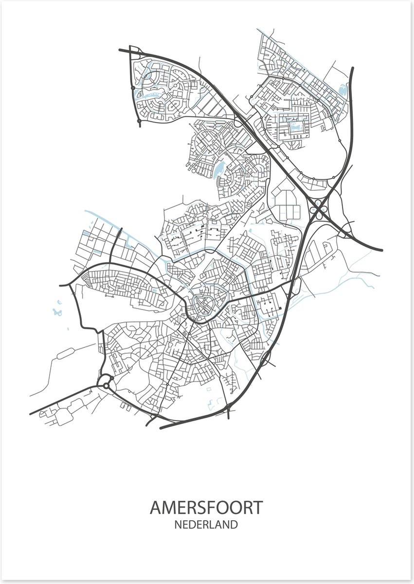 Poster Amersfoort | Plattegrond | 29,7 x 42,0 cm (A3)
