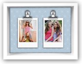 ZEP - Funny Blue Insta houten fotolijst voor 2 foto's formaat 54x86 mm - TD19B