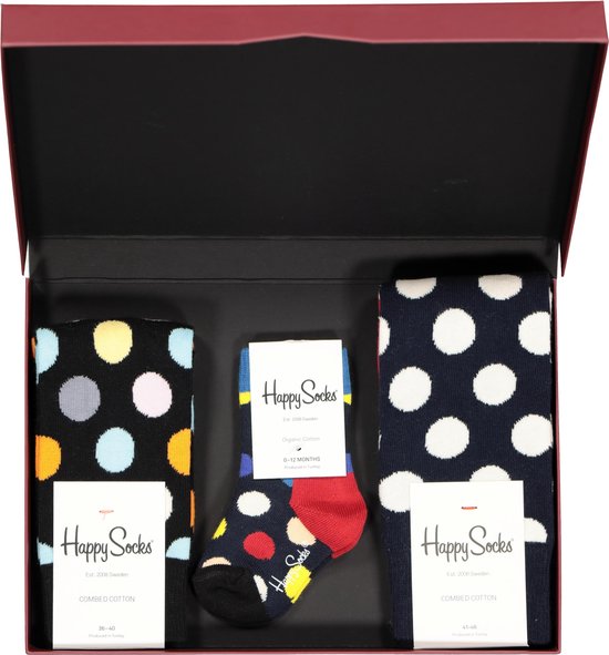 Happy Socks cadeauset - 3-pack Samen gestipt (family pakket) - Maat One  size | bol.com