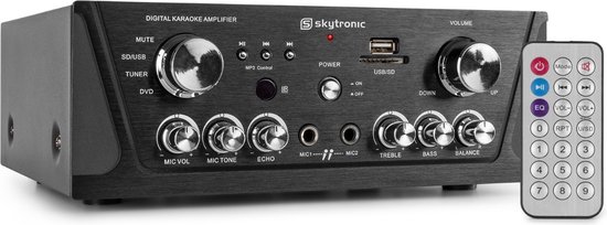 Skytronic Karaoke Amplifier FM-USB-SD-Rem Zwart | bol.com