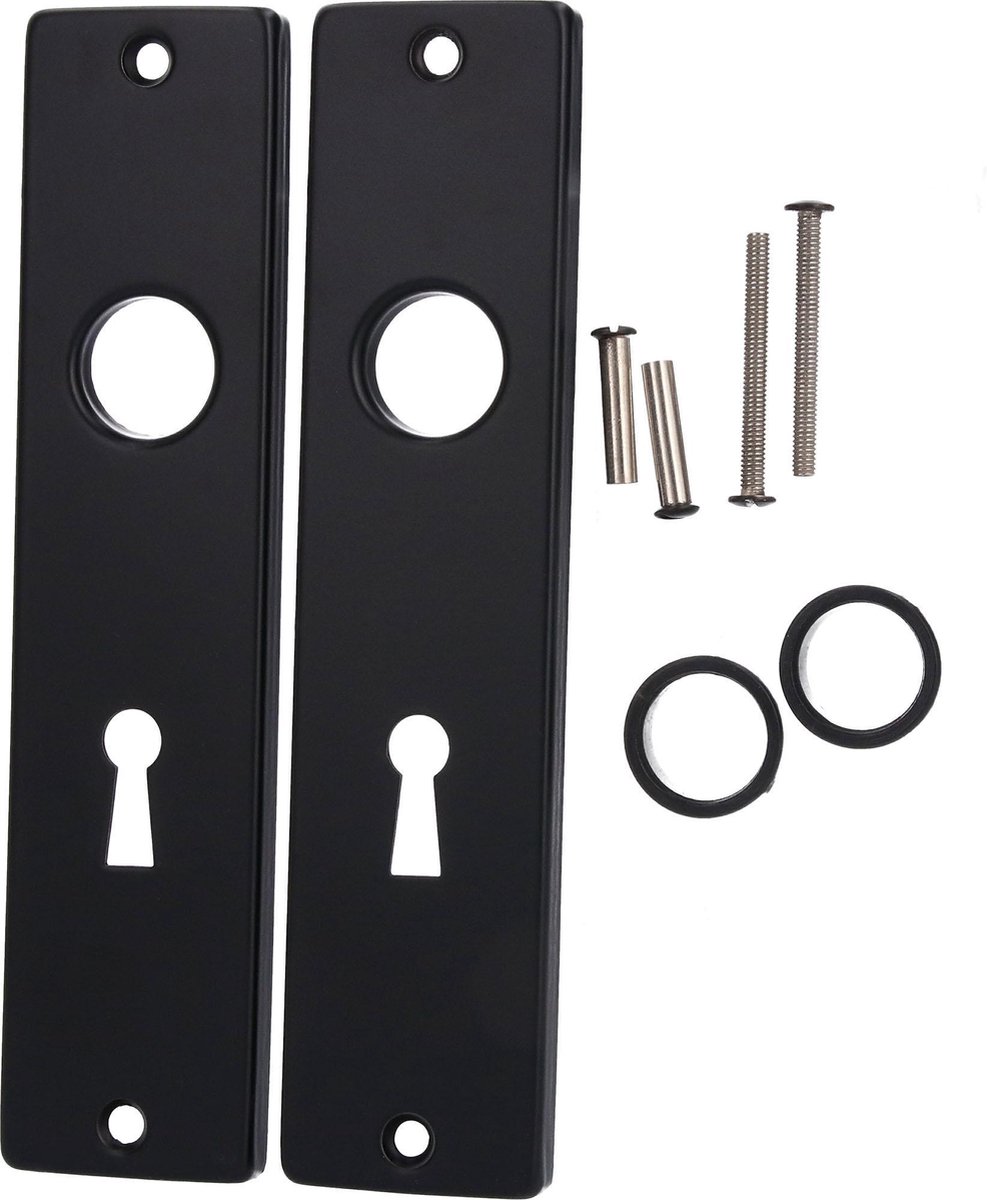 Langschild met sleutelgat 56mm aluminium zwart