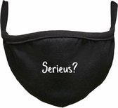 Serieus Rustaagh mondkapje - gezichtsmasker - wasbaar - niet medisch - zwart - tekst – bedrukt
