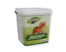 Hippalgo Vita-mineralen aanvulling voor paarden met enkel een ruwvoer rantsoen.