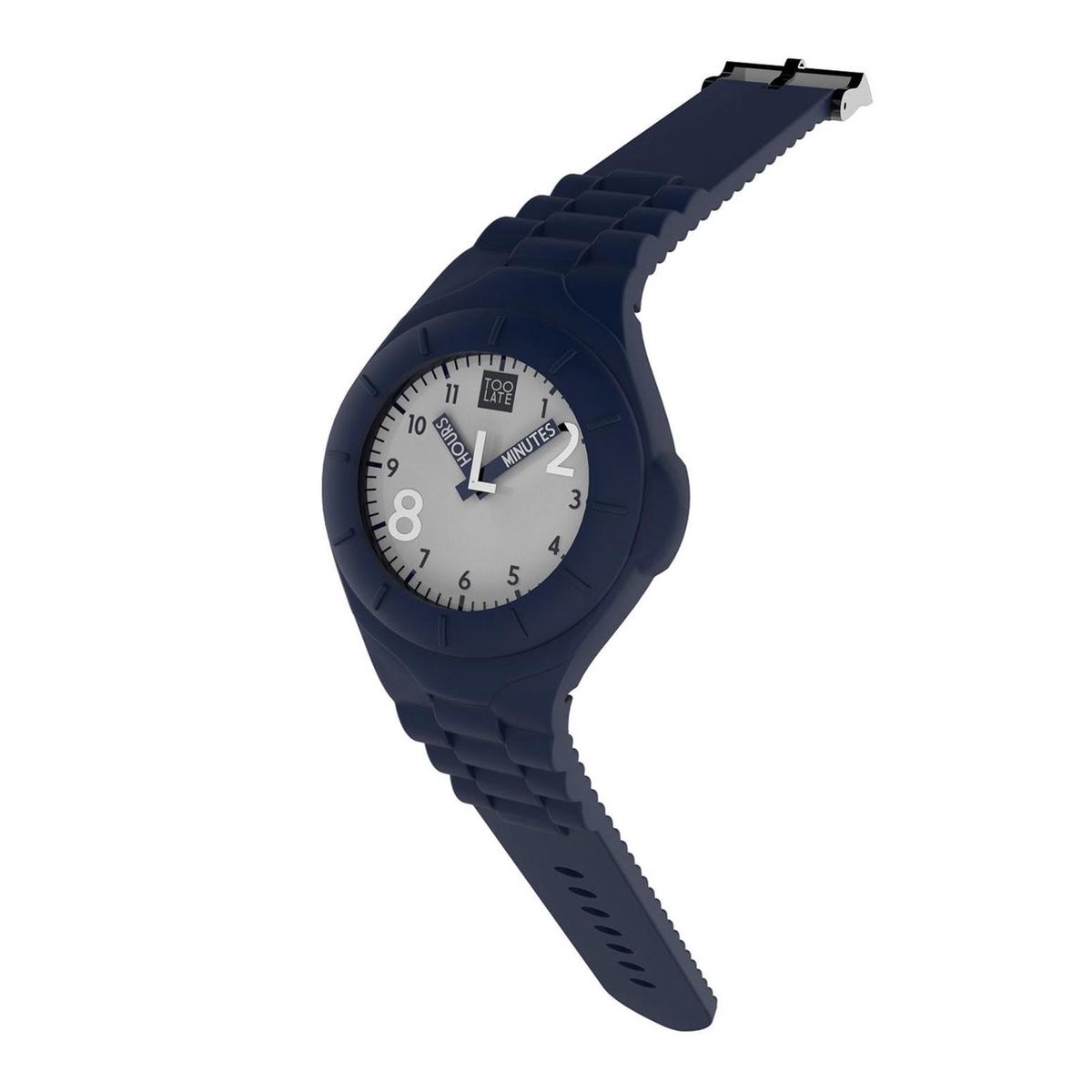 TOO LATE - siliconen horloge - MASH UP LORD REG - Ø 40 mm - blue jeans