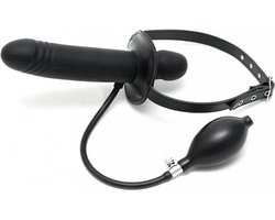 Rimba - Gag Met opblaasbare dildo - Zwart