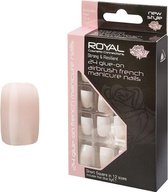 Royal 24 Glue-On Short Square Nail Tips - Airbrush French Manicure (met nagellijm)