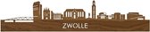Skyline Zwolle Notenhout - 100 cm - Woondecoratie design - Wanddecoratie met LED verlichting
