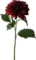 Viv! Home Luxuries Dahlia groot - zijden bloem - donker rood - 69cm - topkwaliteit