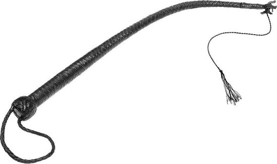Fouet à queue simple en cuir - 60 cm - noir
