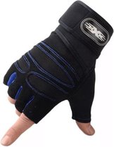 Fitness handschoenen - Crossfit handschoenen - Handschoenen heren en dames - Zwart Blauw