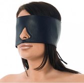 Leren blinddoek met uitsparing voor neus - zwart