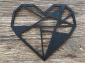 Muur- wanddecoratie  hart  M zwart / geometrisch / kinderkamer / babykamer / cadeau