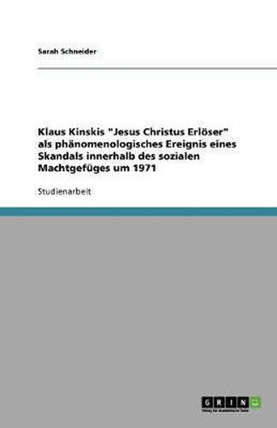 Klaus Kinskis "Jesus Christus Erlöser" als phänomenologisc ... - cover