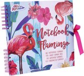 Notebook flamingo - Tekenboek - Schetsboek - Notebook ringband 27 x 25 cm - Wit papier