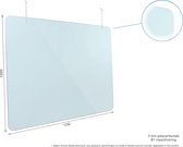 Hangend scherm met ronde hoeken 100x125cm - kassascherm - hygienescherm - polycarbonaat - spatscherm - preventiescherm - vlamdovend - kuchscherm