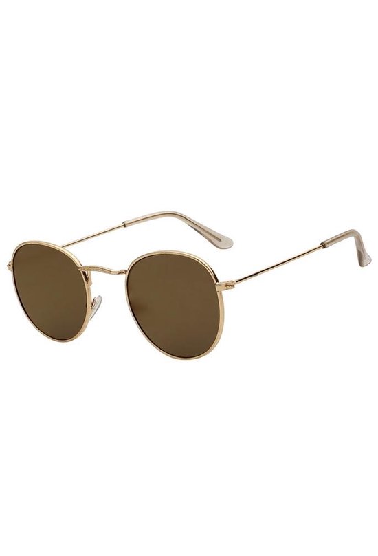 onpeilbaar helpen enz KIMU ronde zonnebril round metal gouden spiegelglazen - rond goud vintage |  bol.com