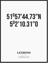 Poster/kaart LEXMOND met coördinaten