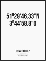Poster/kaart LEWEDORP met coördinaten