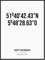 Poster/kaart SINT HUBERT met coördinaten