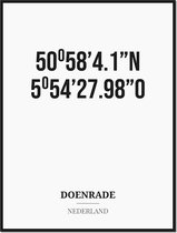 Poster/kaart DOENRADE met coördinaten