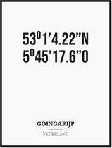 Poster/kaart GOINGARIJP met coördinaten