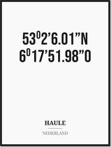 Poster/kaart HAULE met coördinaten