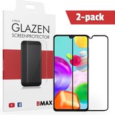 2-pack BMAX geschikt voor de Glazen Screenprotector Samsung Galaxy A41 Full Cover Glas / Met volledige dekking / Beschermglas / Tempered Glass / Glasplaatje