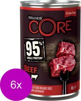 6x Wellness Core Hondenvoer Blik Rund - Broccoli 400 gr