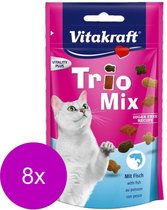 Vitakraft Trio Mix - Kattensnack - Vis - 8 x 60 g