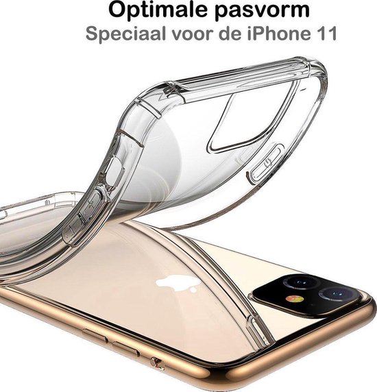 lekken Raap bladeren op een voor iPhone 11 Pro transparante silicone met uitgestoken hoeken / anti  shock / anti... | bol.com