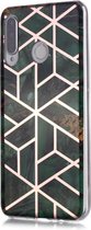 Huawei P30 Lite Hoesje - Marble Design - Emerald Green