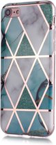 Marble Design Back Cover - TPU iPhone SE (2020 / 2022) / 8 / 7 Hoesje - Mint