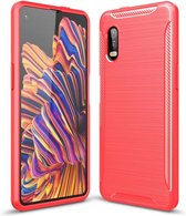 Samsung Galaxy Xcover Pro Hoesje - Armor Brushed TPU - Rood