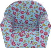 Peuterstoeltje-Kinderfauteuil Flowers Aqua