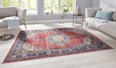 Oosters vloerkleed Tabriz Ladiz - rood/blauw 200x290 cm