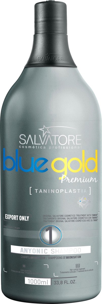 Salvatore Blue Gold Premium Shampoo 1x1000ml GEEN KERATINE ENKELE SHAMPOO