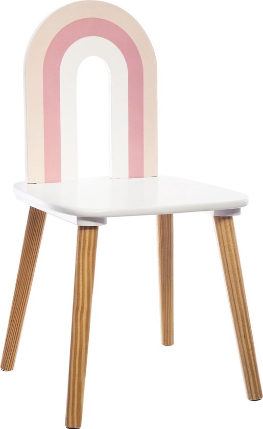 Atmosphera Kinderstoeltje hout regenboog - Kinderstoel voor aan kleine tafel  - Roze | bol.com