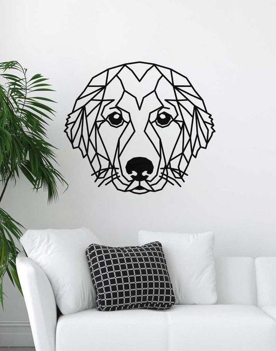 GILDE Mantiburi Décoration Murale En Bois 'Chien De Sagesse' Beige - 50 Cm De Haut, 36 Cm De Large