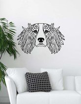 Springer Spaniel Geometrisch Hout 50 x 78 cm Black - Honden - Wanddecoratie