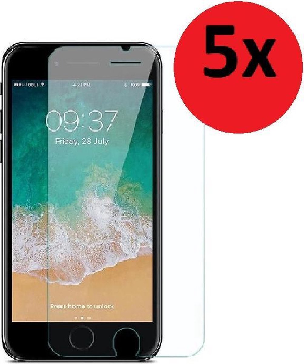 Geschikt voor iPhone SE 2020 Screenprotector - SE 2020 Screen Protector 5x Bescherm Glas