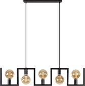 Straluma Hanglamp “Angular” 5 lichts Matzwart